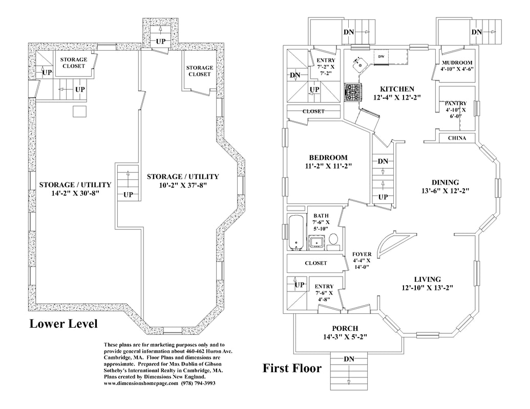 Lower Level and 1st Floor Plan